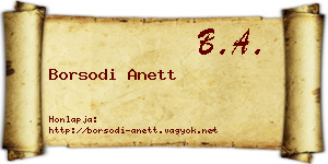 Borsodi Anett névjegykártya